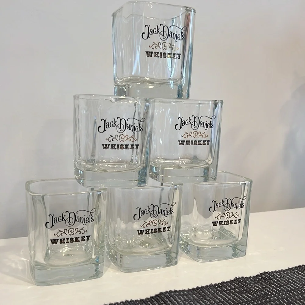 Vintage Jack Daniel's Whiskey Tumbler square set of 6